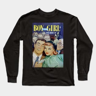 Vintage Romance Comic Book Cover - Boy Meets Girl Long Sleeve T-Shirt